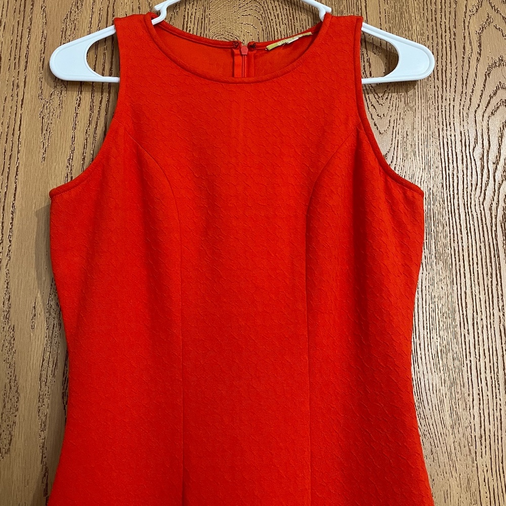 Gianni Bini Women’s Vibrant Orange Sheath Textured Dress w/ Cutout Back Sz-XS - Picture 2 of 7